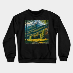 Towering Forest Hill at the Turn of Autumn Crewneck Sweatshirt